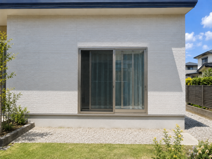 目隠し仕様と樹脂デッキを組み合わせたYKK APソラリアFのテラス囲いの施工前写真1