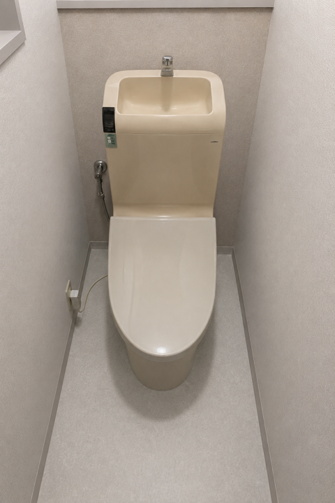 手洗い付きTOTO GG-800へ入れ替えた床排水リモデルの施工事例の施工前写真1